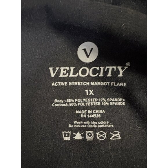 Velocity Active Stretch Margot Flare Black Wide Leg Yoga Pants Size 1X Women’s - Picture 9 of 9